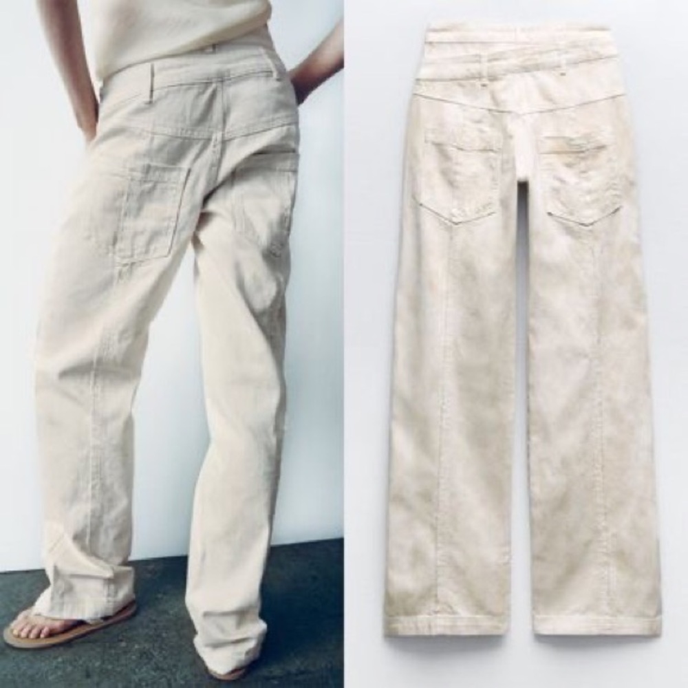 ZW ZARA NWT DOBLE WAISTED JEANS